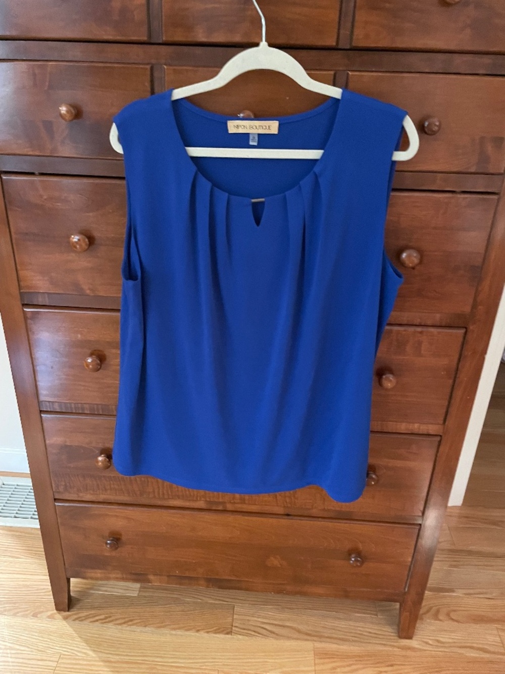 Nippon Boutique Sleeveless Blouse, Blue,size 2x